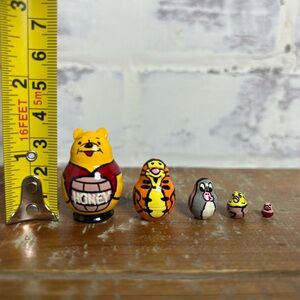 5 Piece Mini Nesting Dolls, Winnie The Pooh Hand Painted Disney Nursery Theme